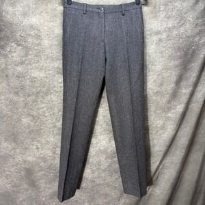 Dries Van Noten Wool Tweed Trousers Dress Pants Womens 36 Euro 6 US Blue Gray